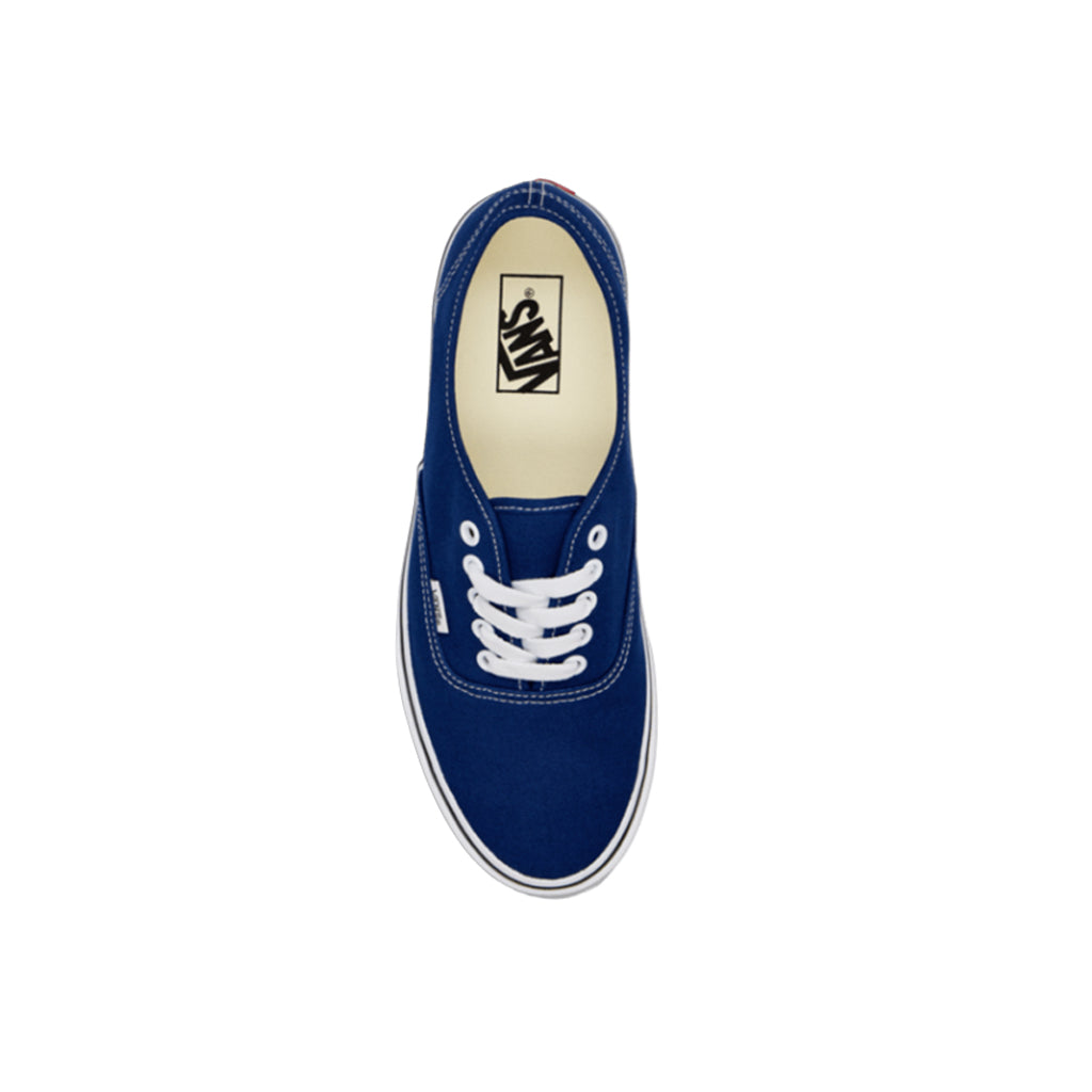 Blue Vans sneaker on a white background