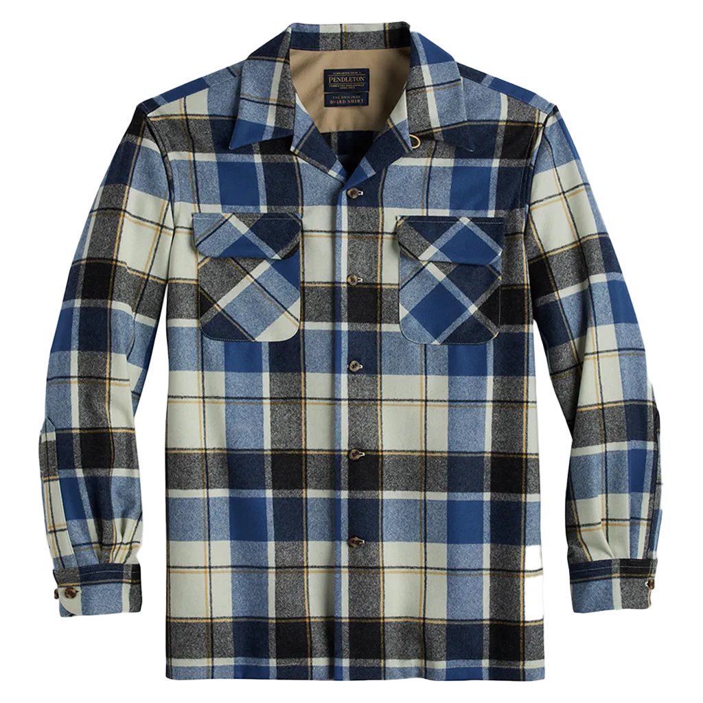 Pendleton | Board Shirt Blue/White/Gold Plaid 23' | Button Down Pendleton | Board Shirt Blue/White/Gold Plaid 23' | Button Down