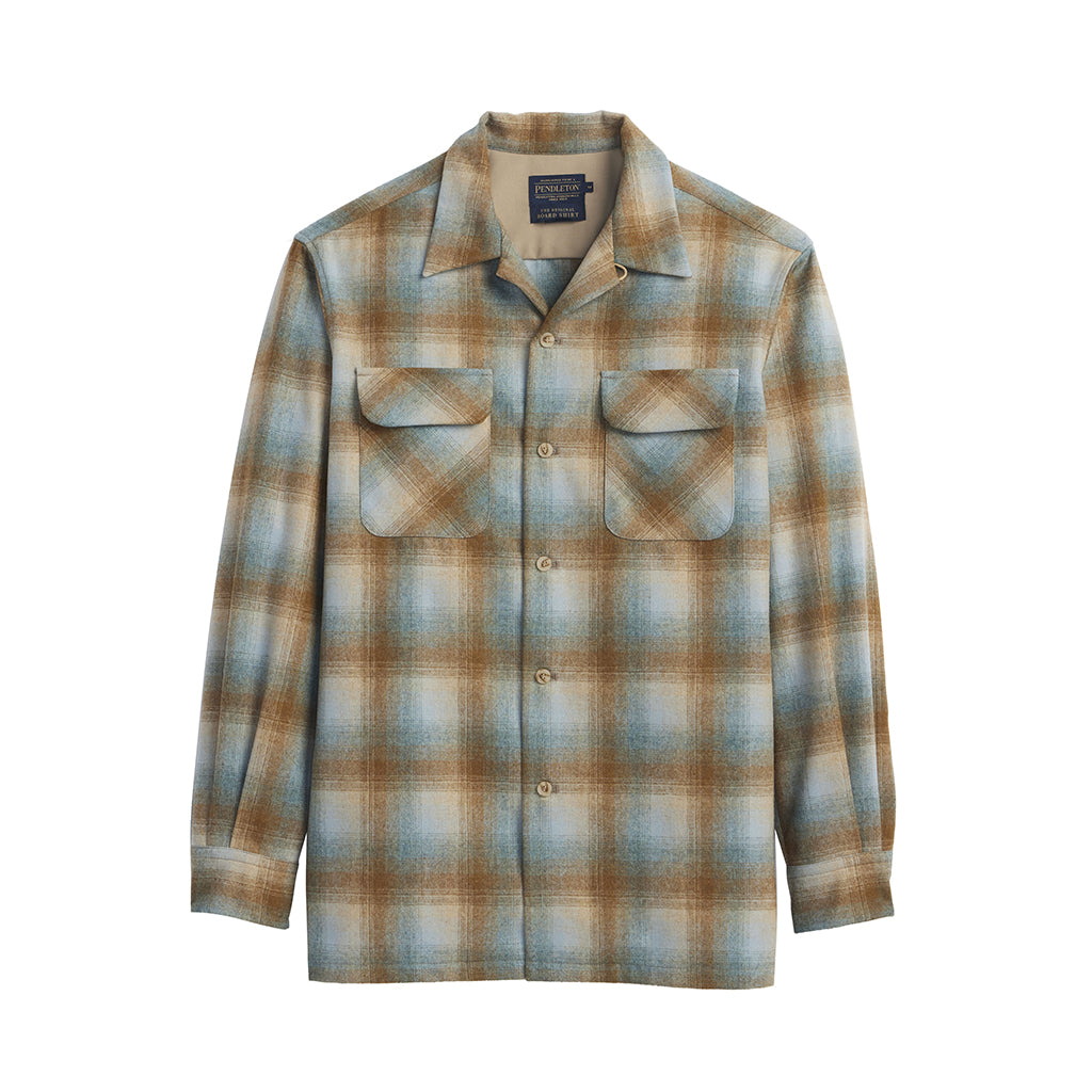 Plaid shirt with button details on a white background