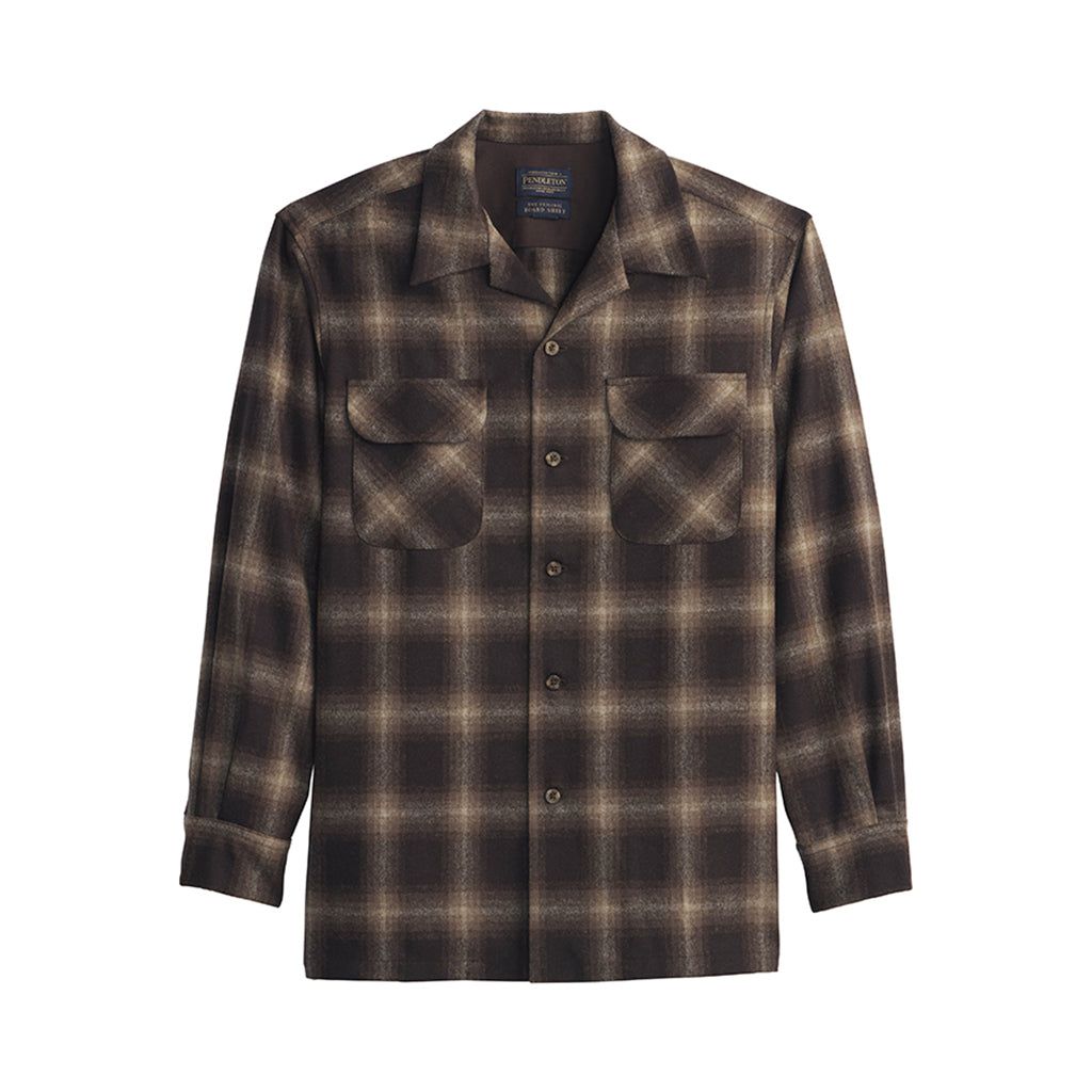 Brown plaid shirt on a white background