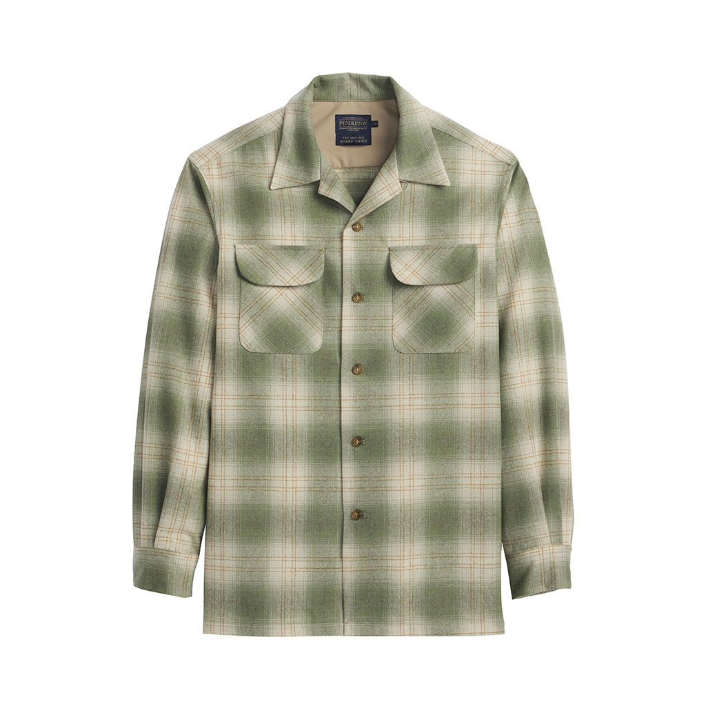 Green plaid shirt on a white background