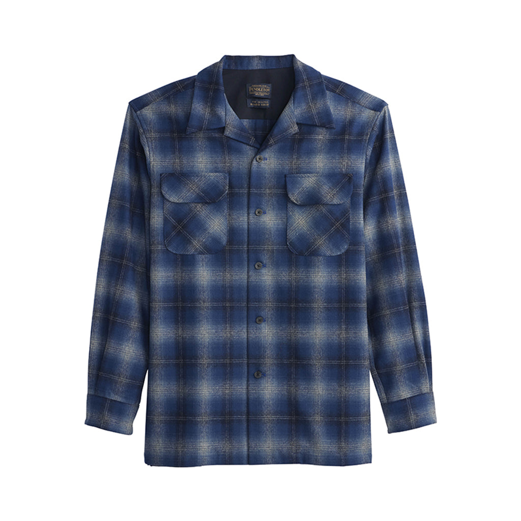 Blue plaid shirt on a white background