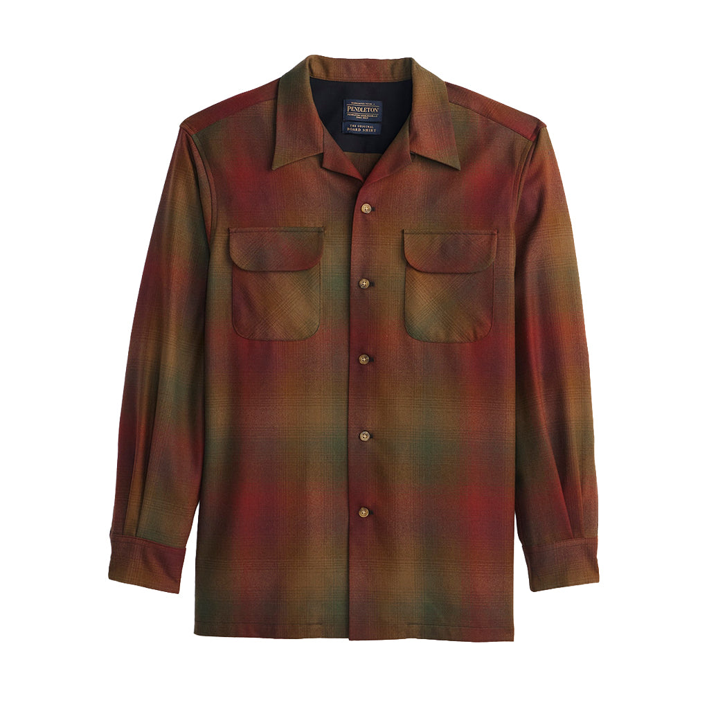 Flannel shirt with a plaid pattern on a white background