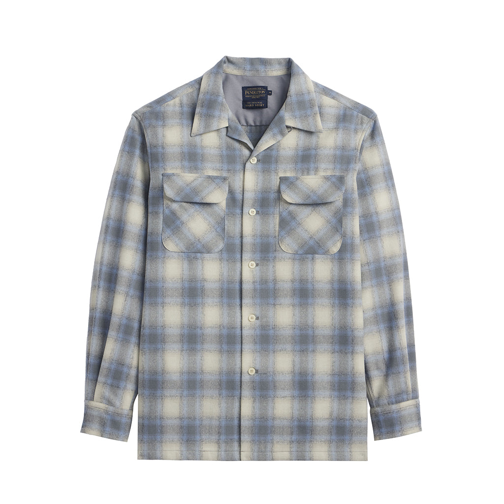 Plaid shirt with two front pockets on a white background