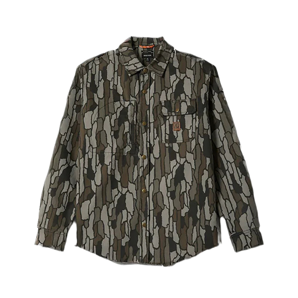 Camouflage patterned shirt on a white background