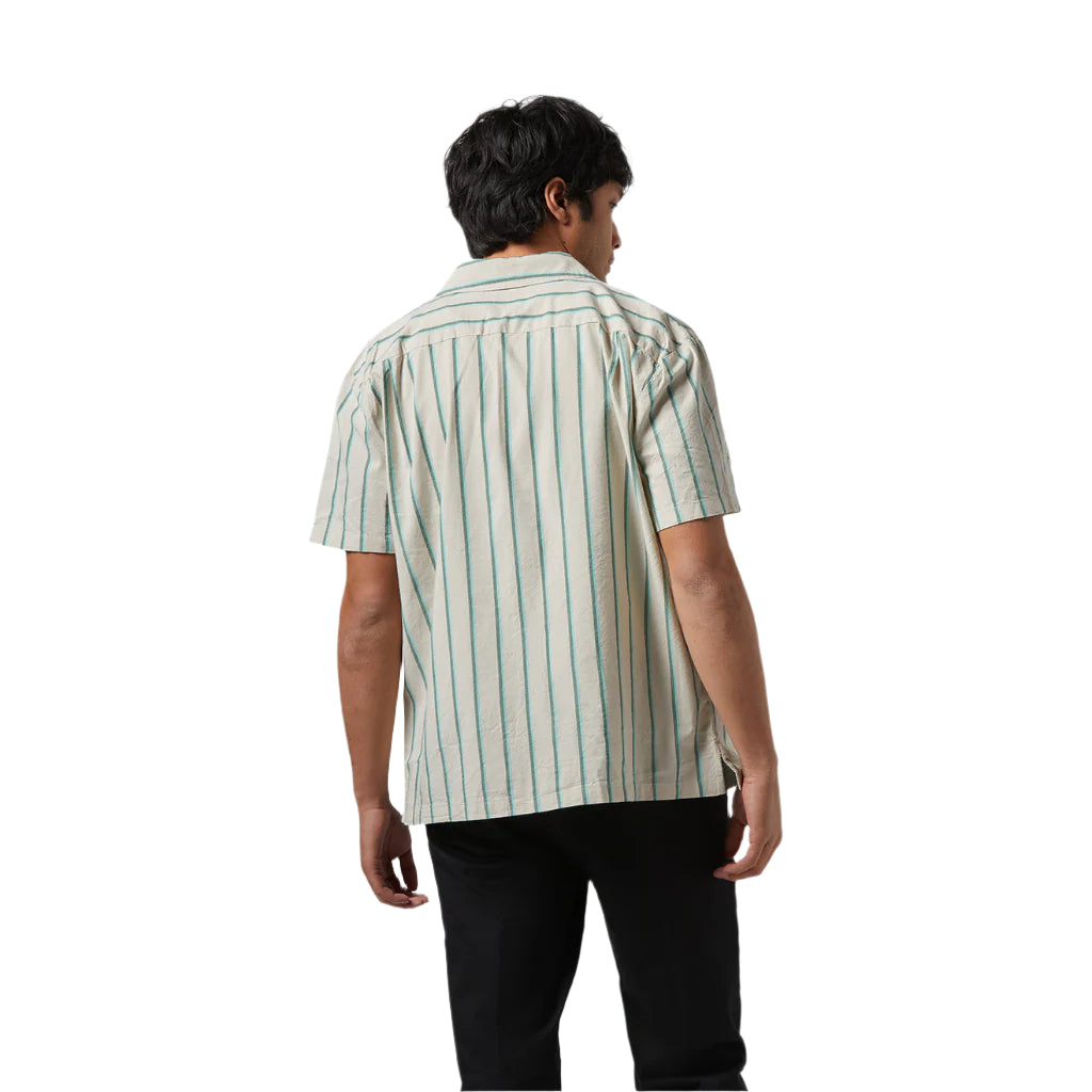 Cru Stripe SS Woven Beige/Pine Needle/Aquatic Green