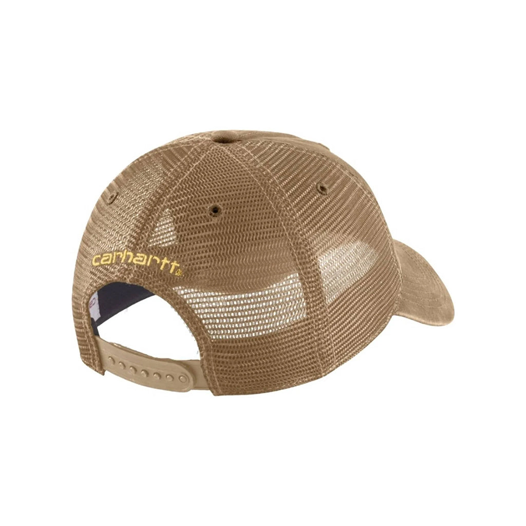 Beige mesh cap with Carhartt logo on a white background