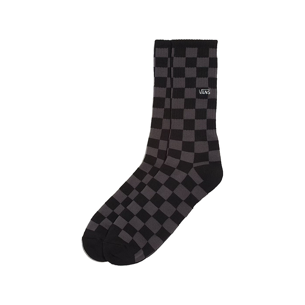 Black and gray checkered sock on a white background