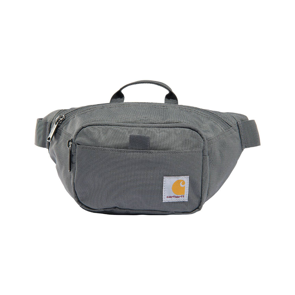 Gray waist bag with Carhartt logo on a white background