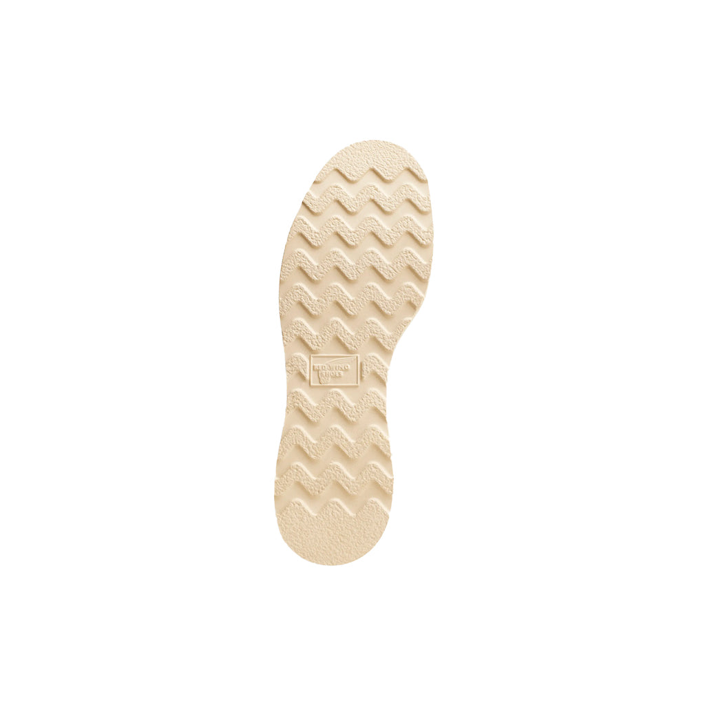 Beige shoe sole with tread pattern on a white background