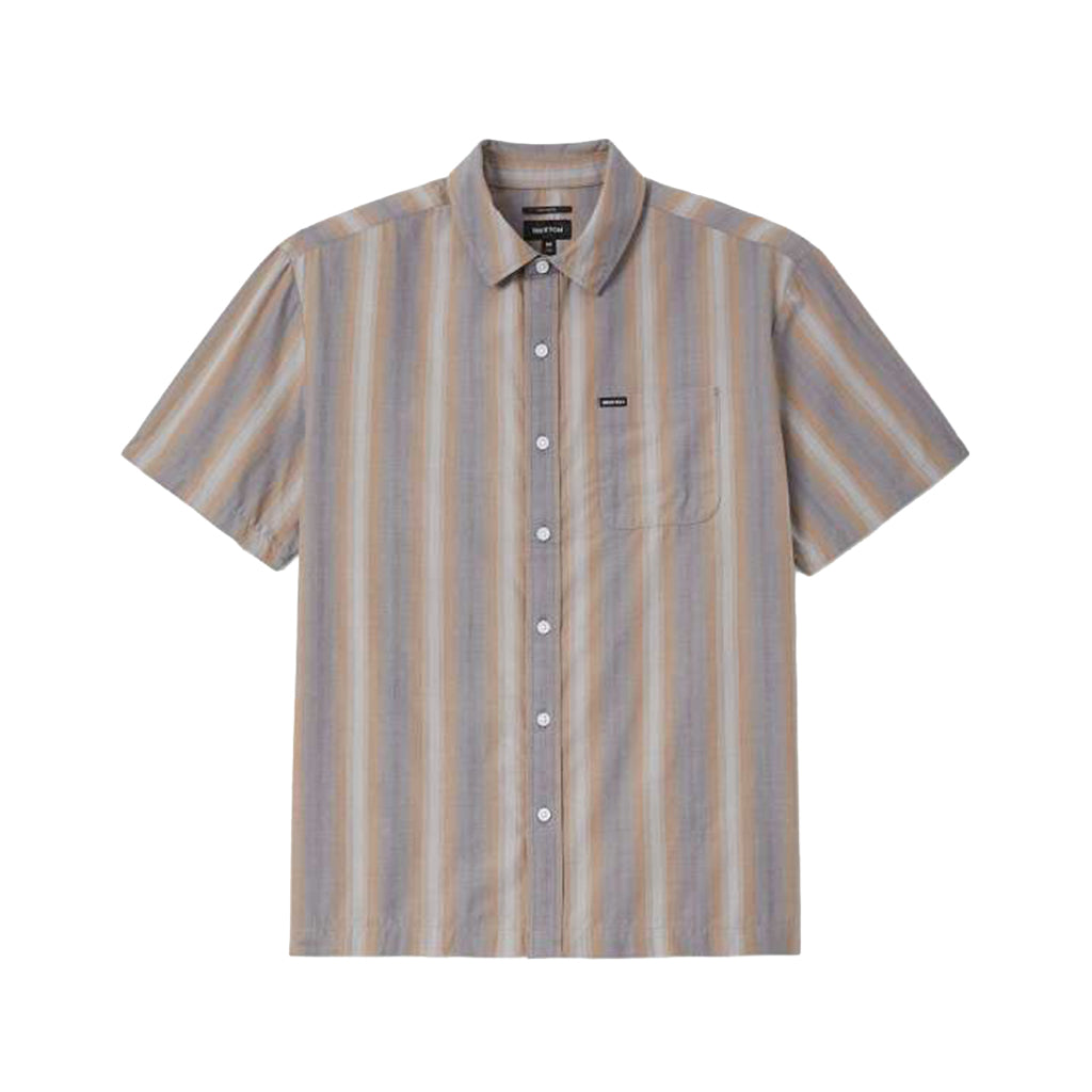 Striped short-sleeve shirt on a white background