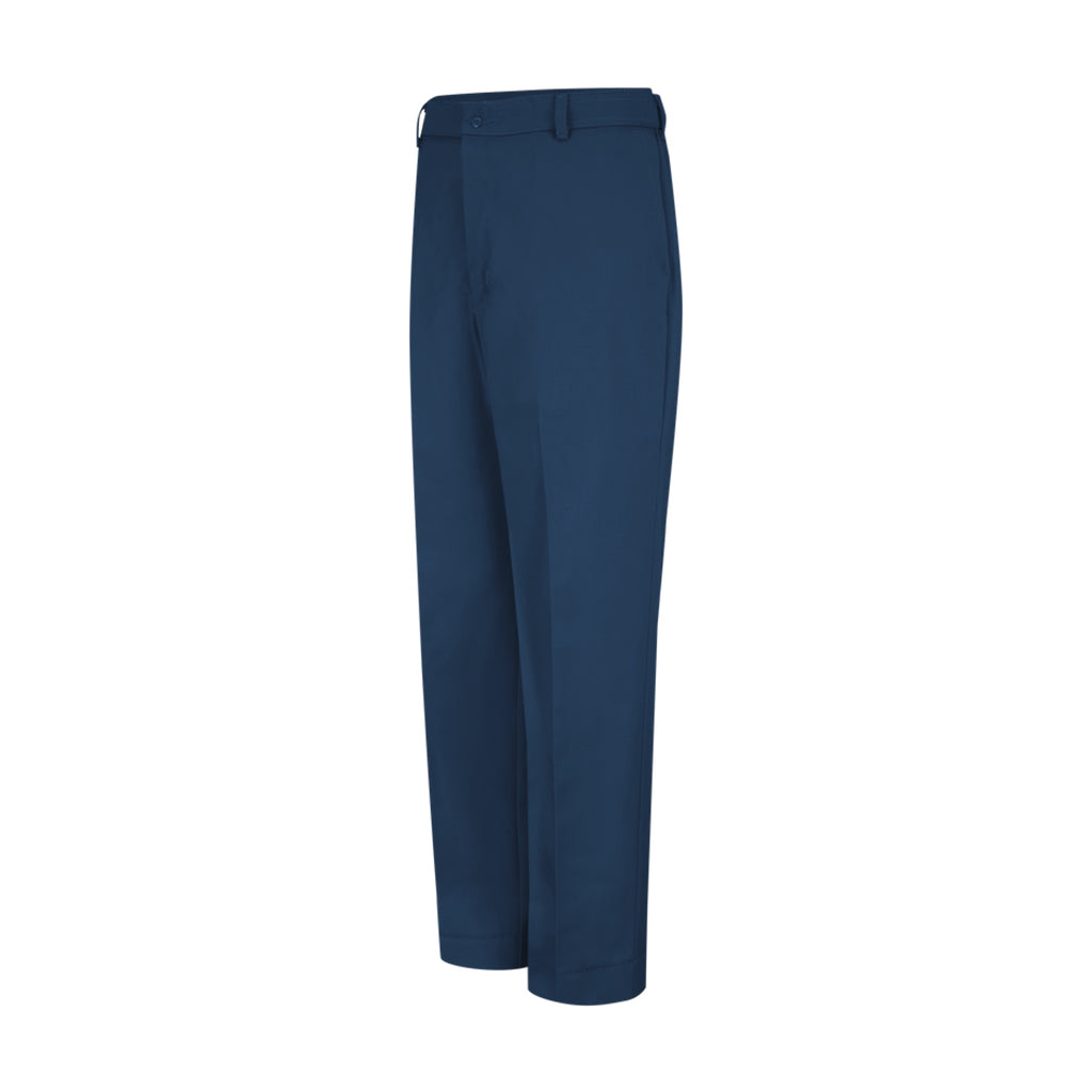 Navy blue dress pants on a white background