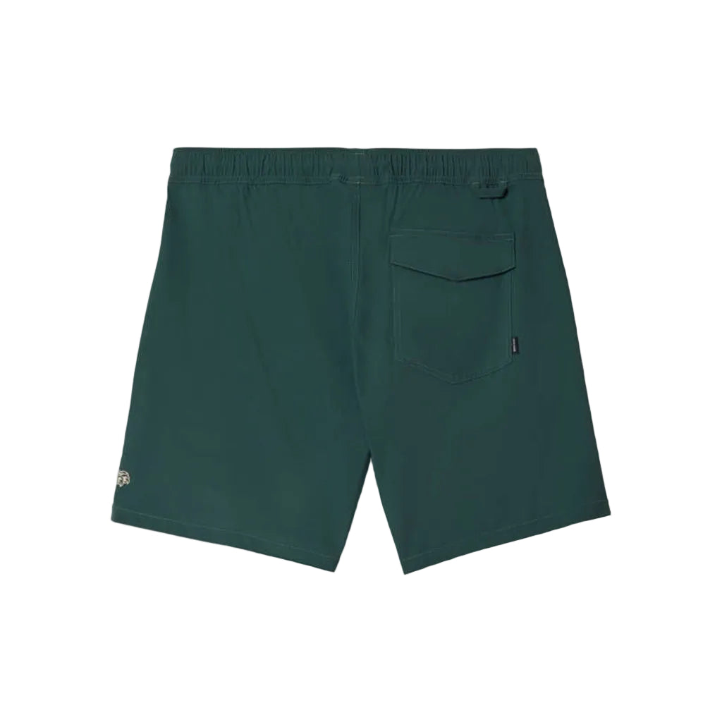 Green shorts with a pocket on a white background