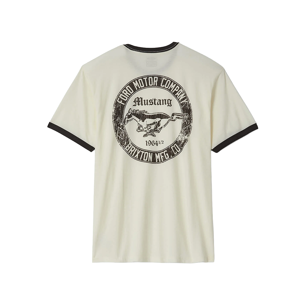 Brixton x Ford Logo on a white ringer tee