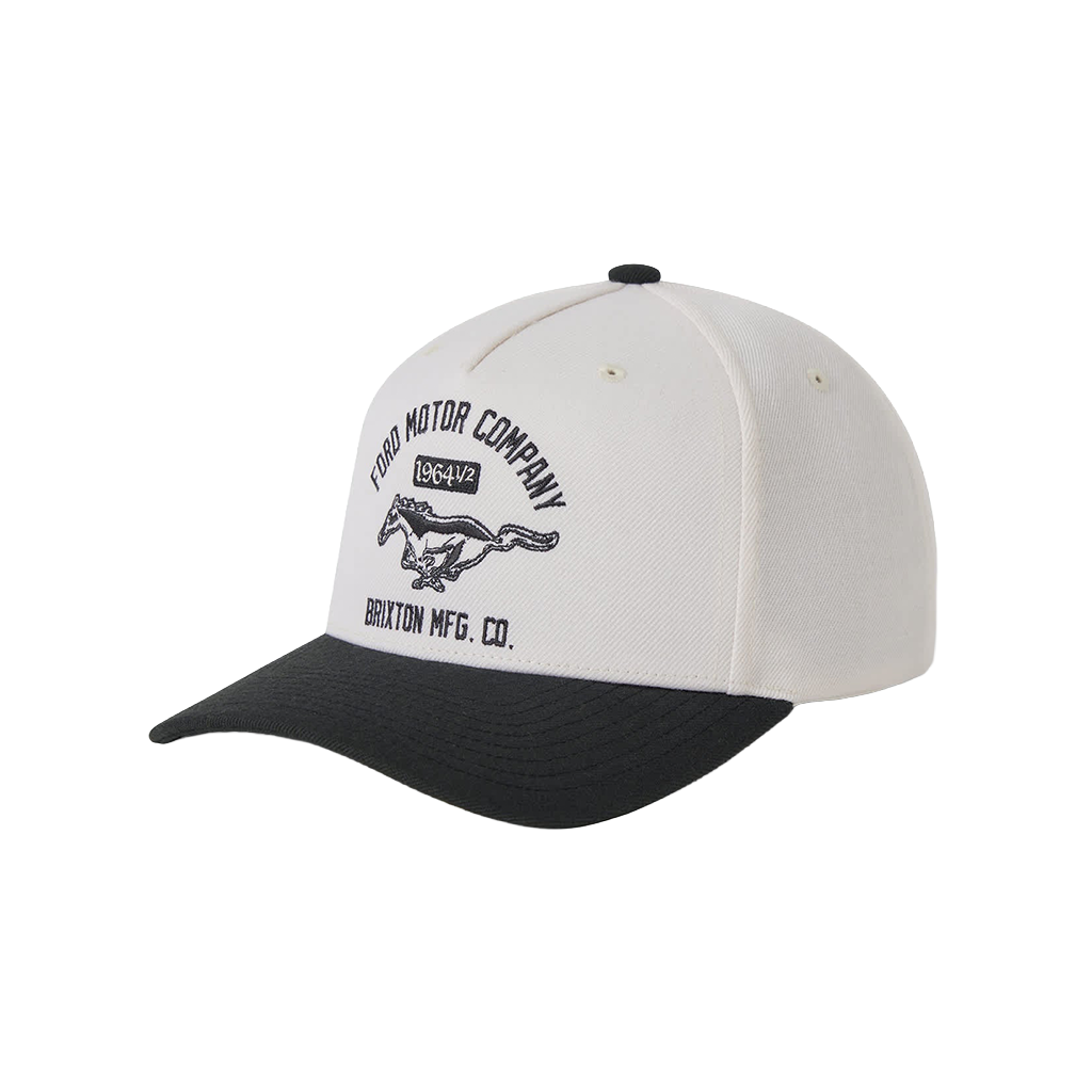 Ford X Brixton white and black snapback on a white background