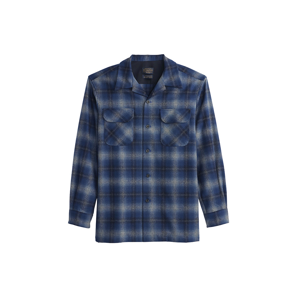 Blue plaid shirt on a white background