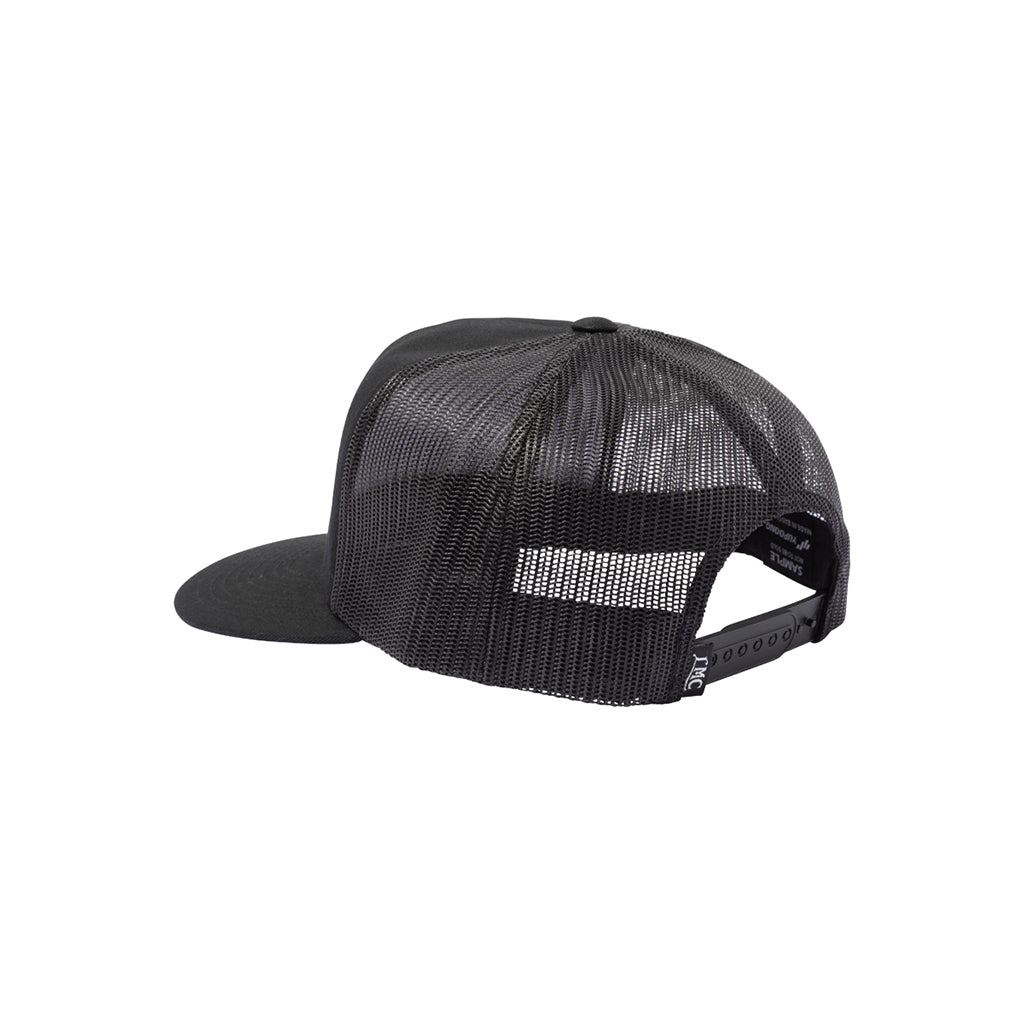 Black mesh cap on a white background
