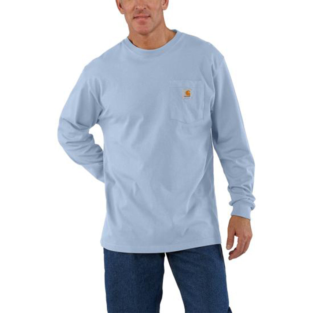 Heavyweight Long-Sleeve Pocket T-Shirt Fog Blue