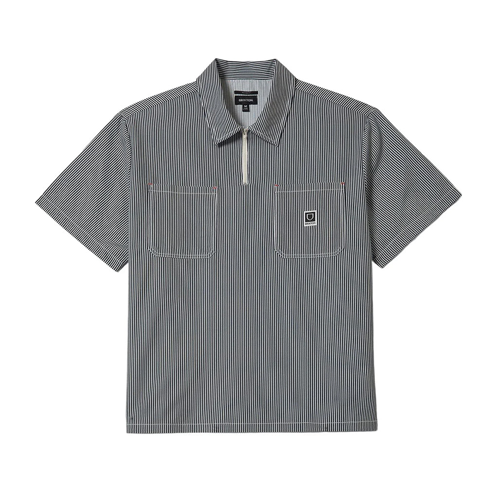 Journey Lightweight S/S Woven Navy/White Stripe