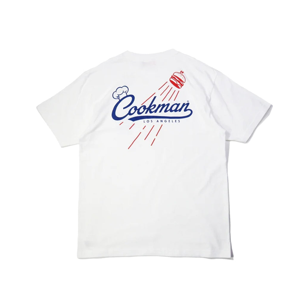 White t-shirt with 'Cookman Los Angeles' logo on a white background