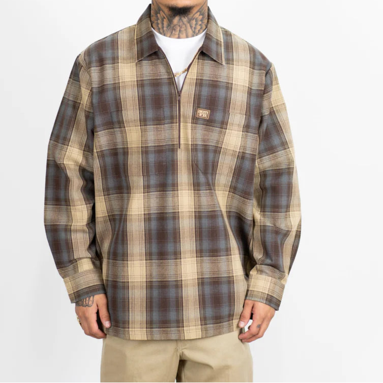 Long Sleeve Checker Shirt Brown/Grey