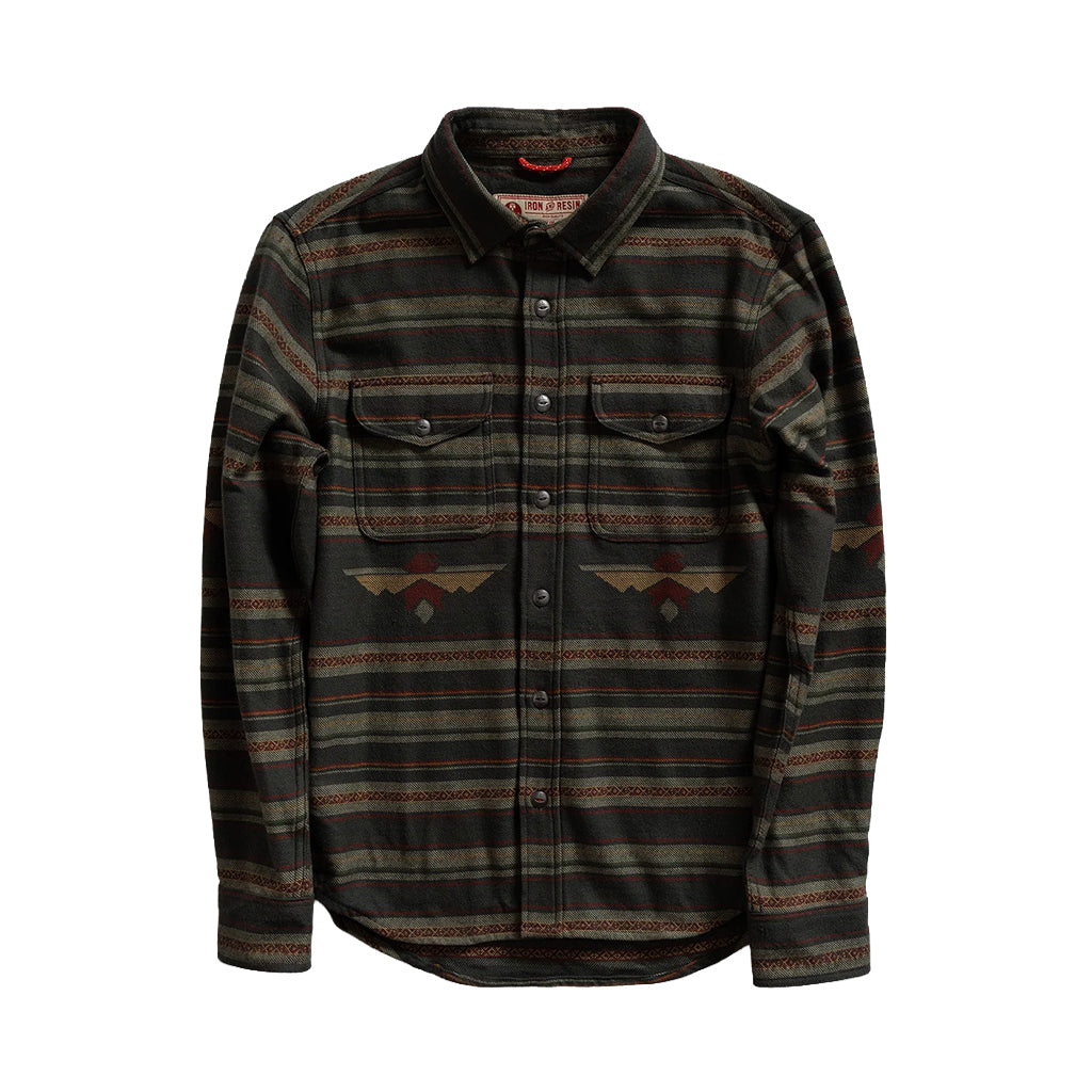Flannel shirt with a pattern on a white background