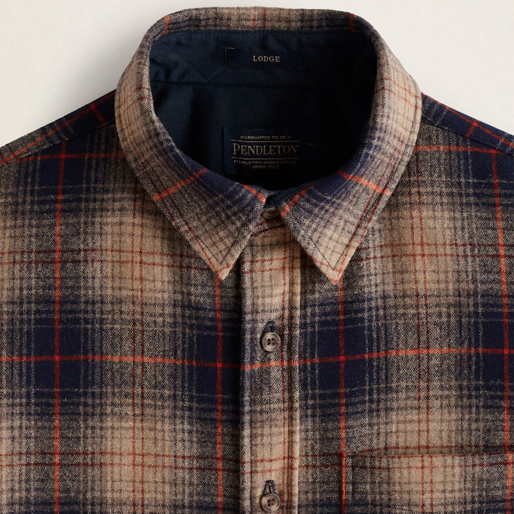 Lodge Shirt Brown/Navy/Red Plaid 24'