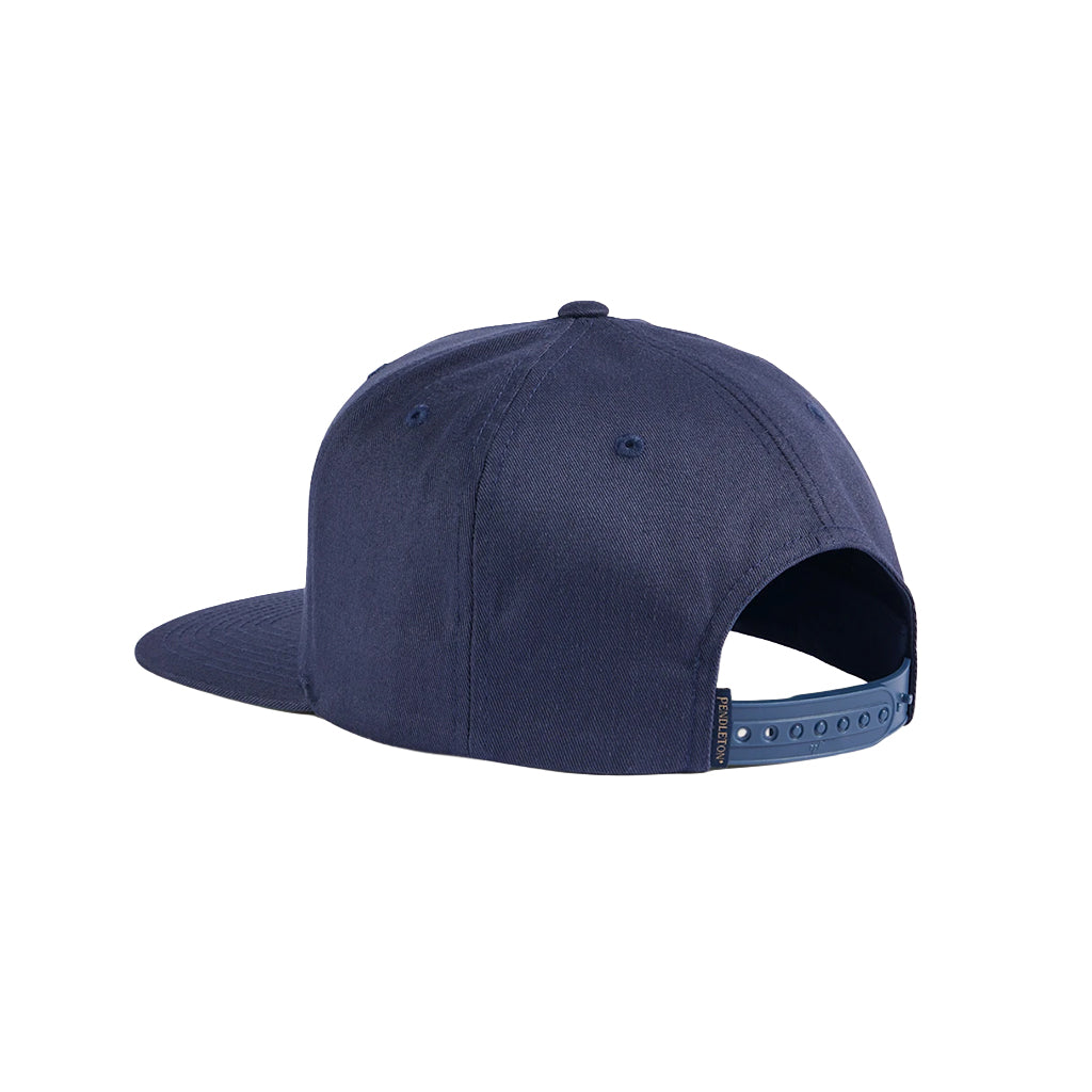 Navy blue baseball cap on a white background