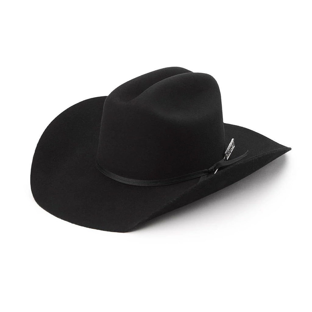 Black cowboy hat on a white background