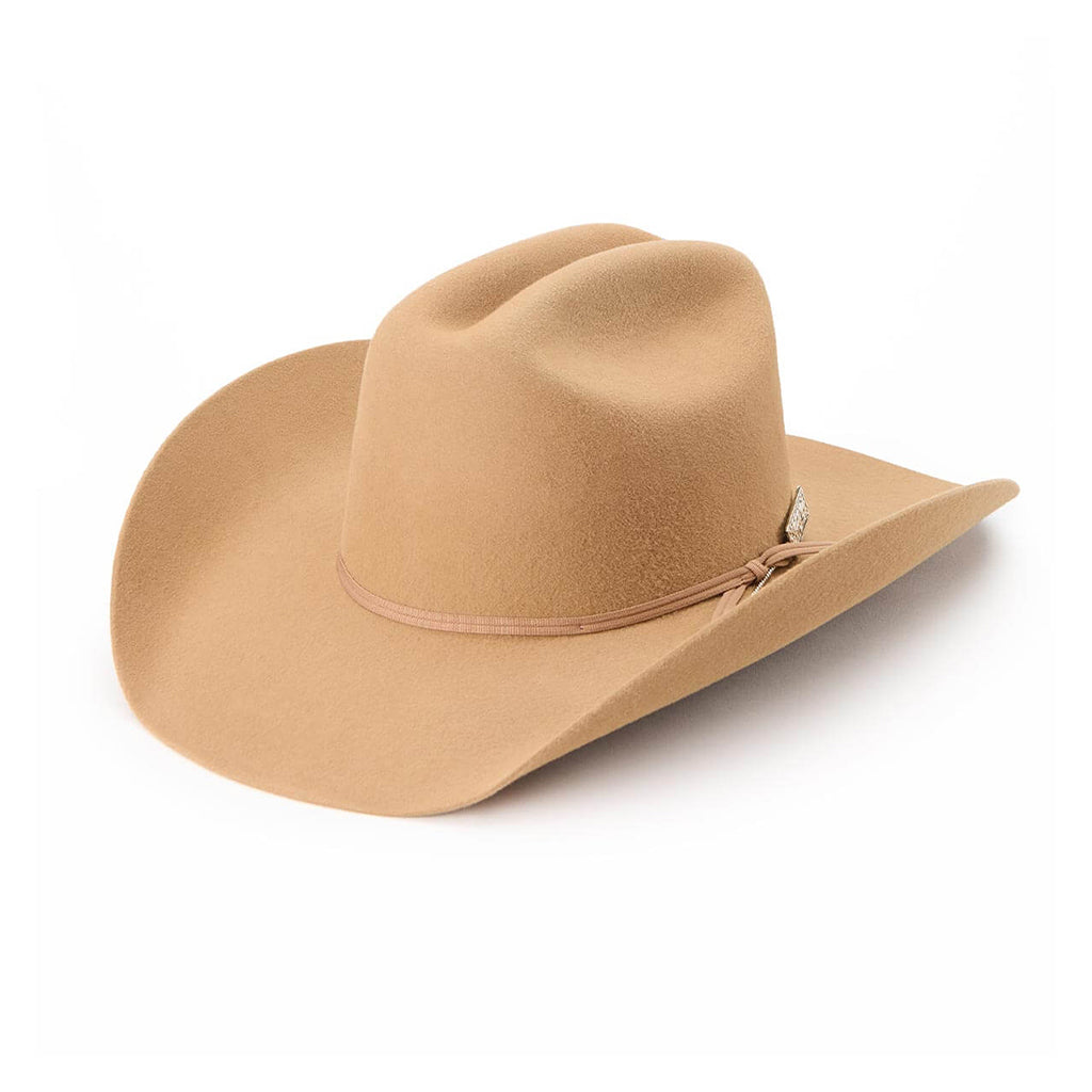 Tan cowboy hat on a white background