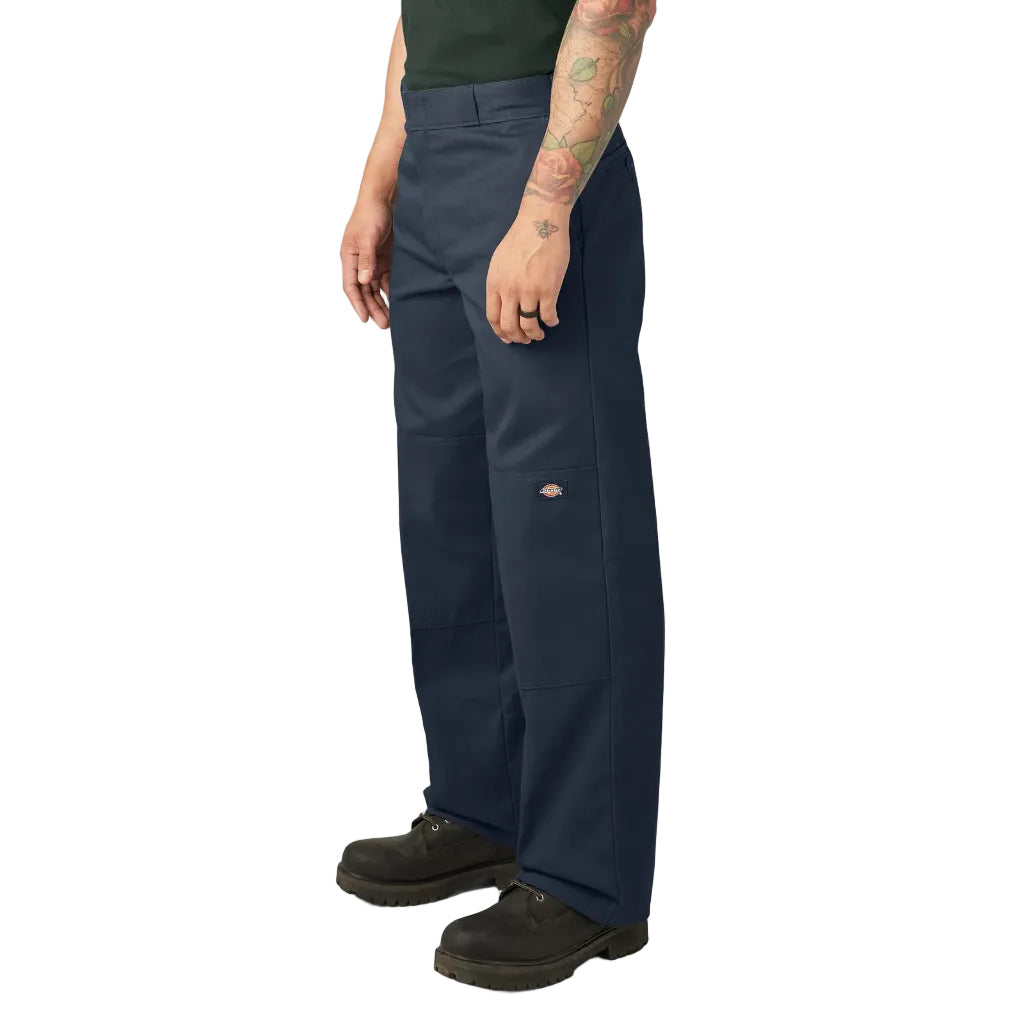 Loose Fit Double Knee Work Pants Dark Navy