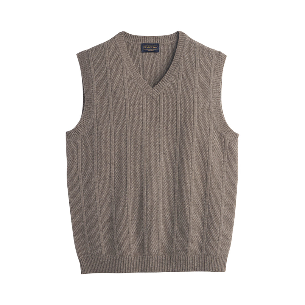 Brown sweater vest on a white background