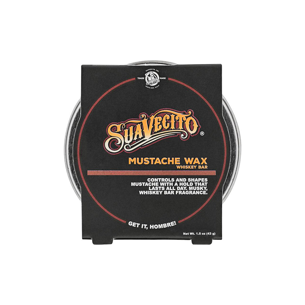 Mustache Wax Whiskey Bar can on a white background