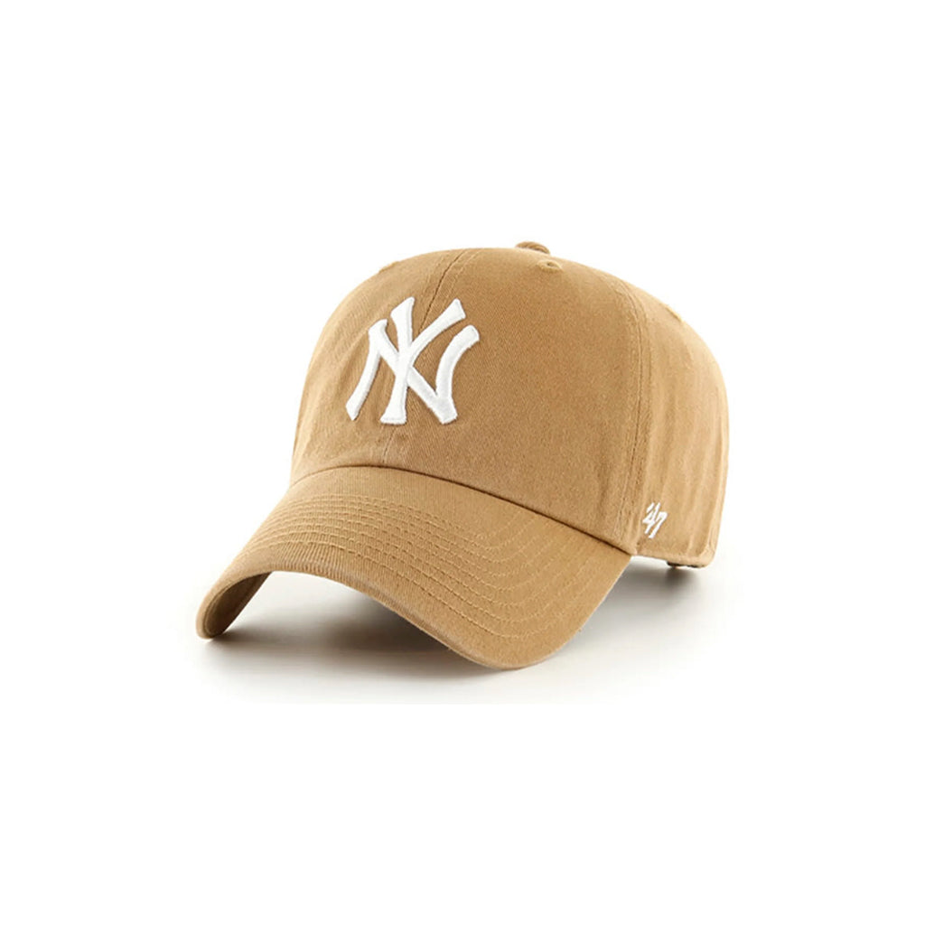 Brown cap with white logo on a white background