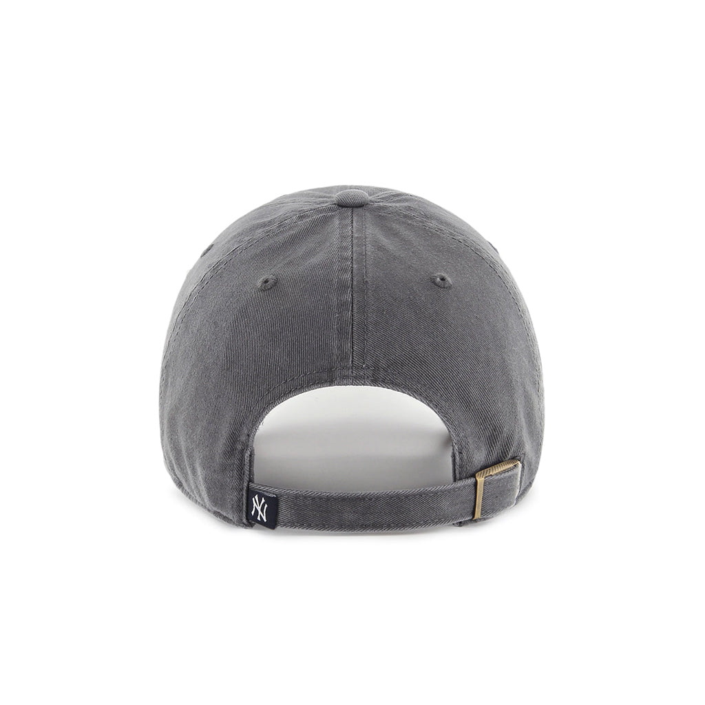 Gray baseball cap with a brand logo on the back against a white background