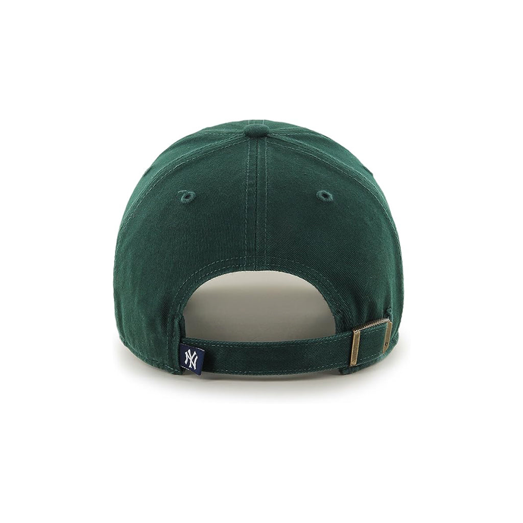 Green baseball cap with a brand logo on the back against a white background