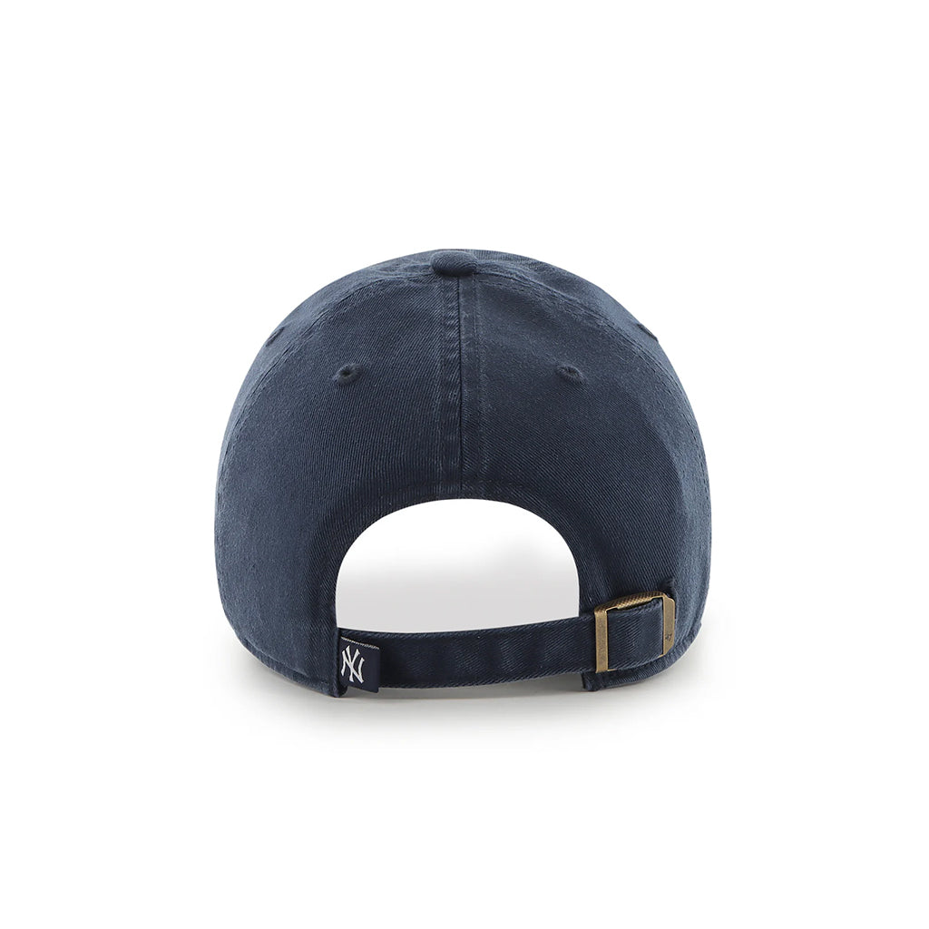 back of a navy snapback hat