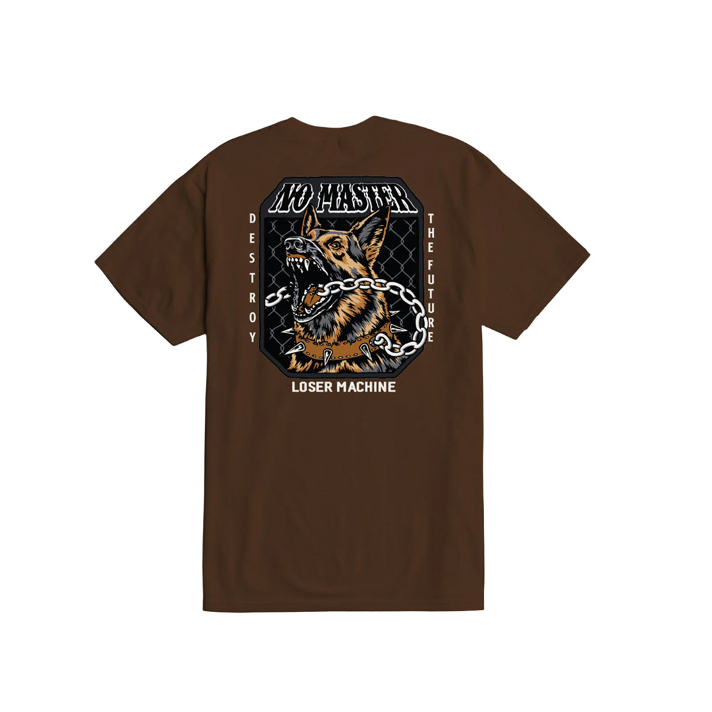 brown loser machine tee with black brown husky on a white backgroun