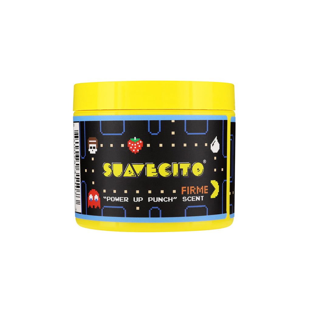 Suavecito hair product jar with colorful label on a white background