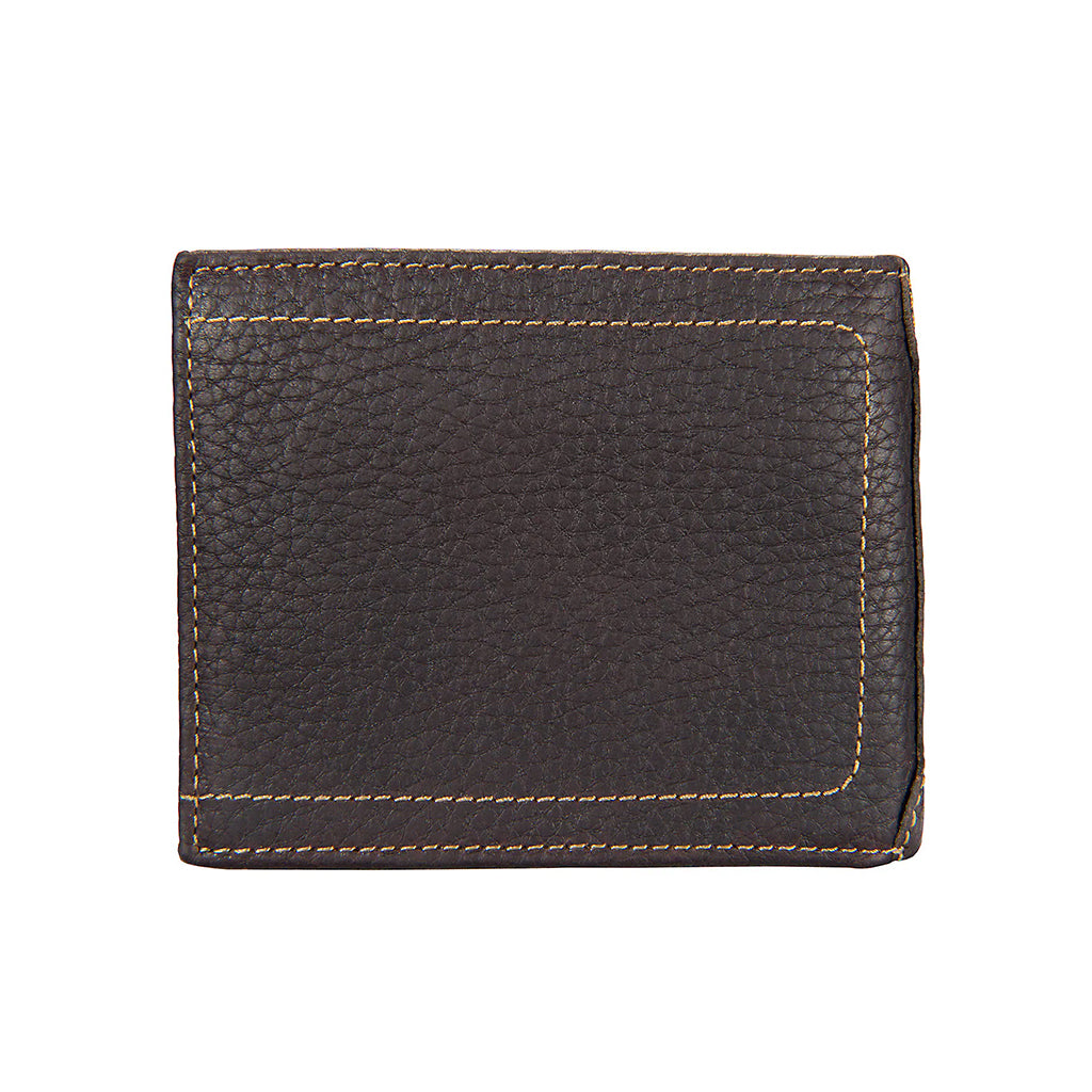 Brown leather wallet on a white background