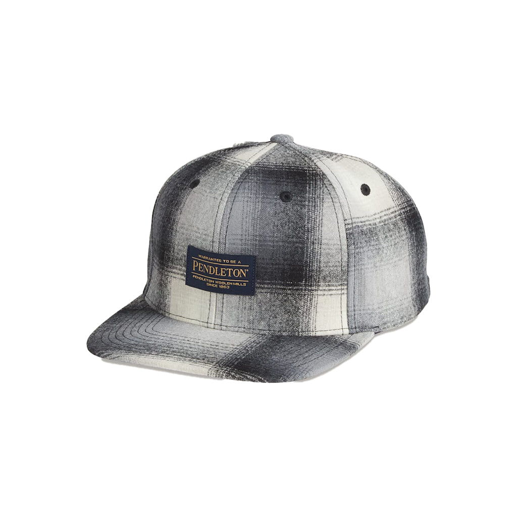 Plaid Flat Brim Hat Tan/Slate Ombre