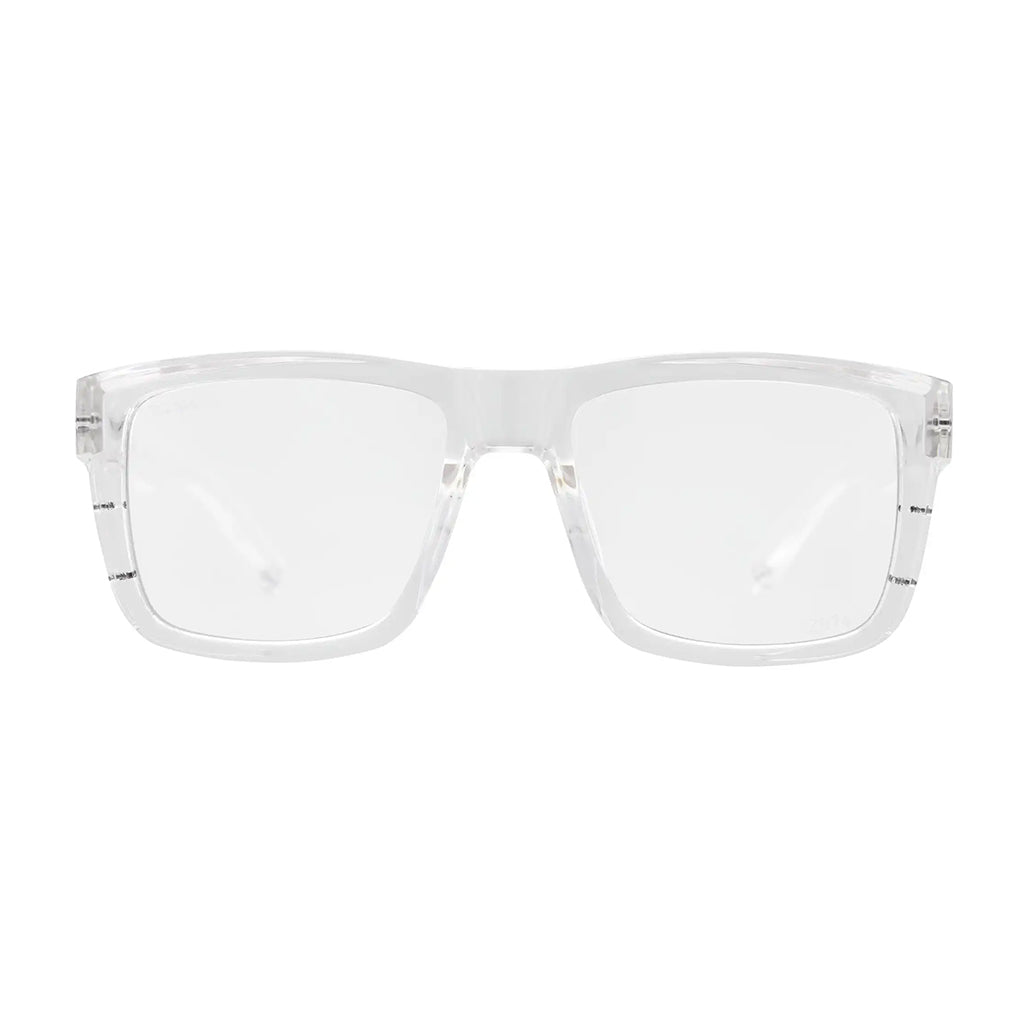 Clear sunglasses on a white background