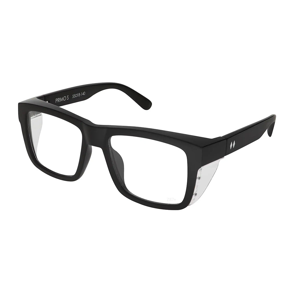 Black eyeglasses on a white background