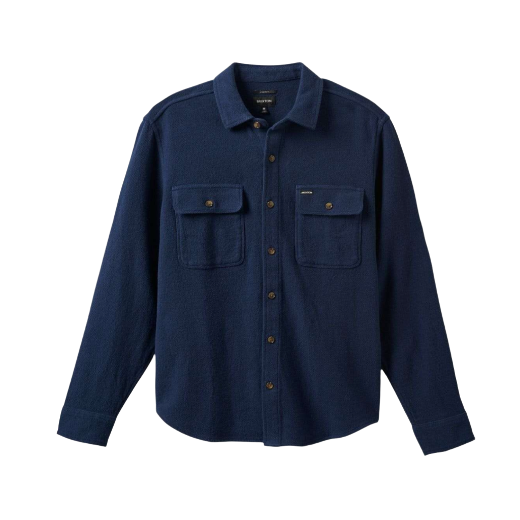 Bowery Textured Twill Overshirt Washed Navy