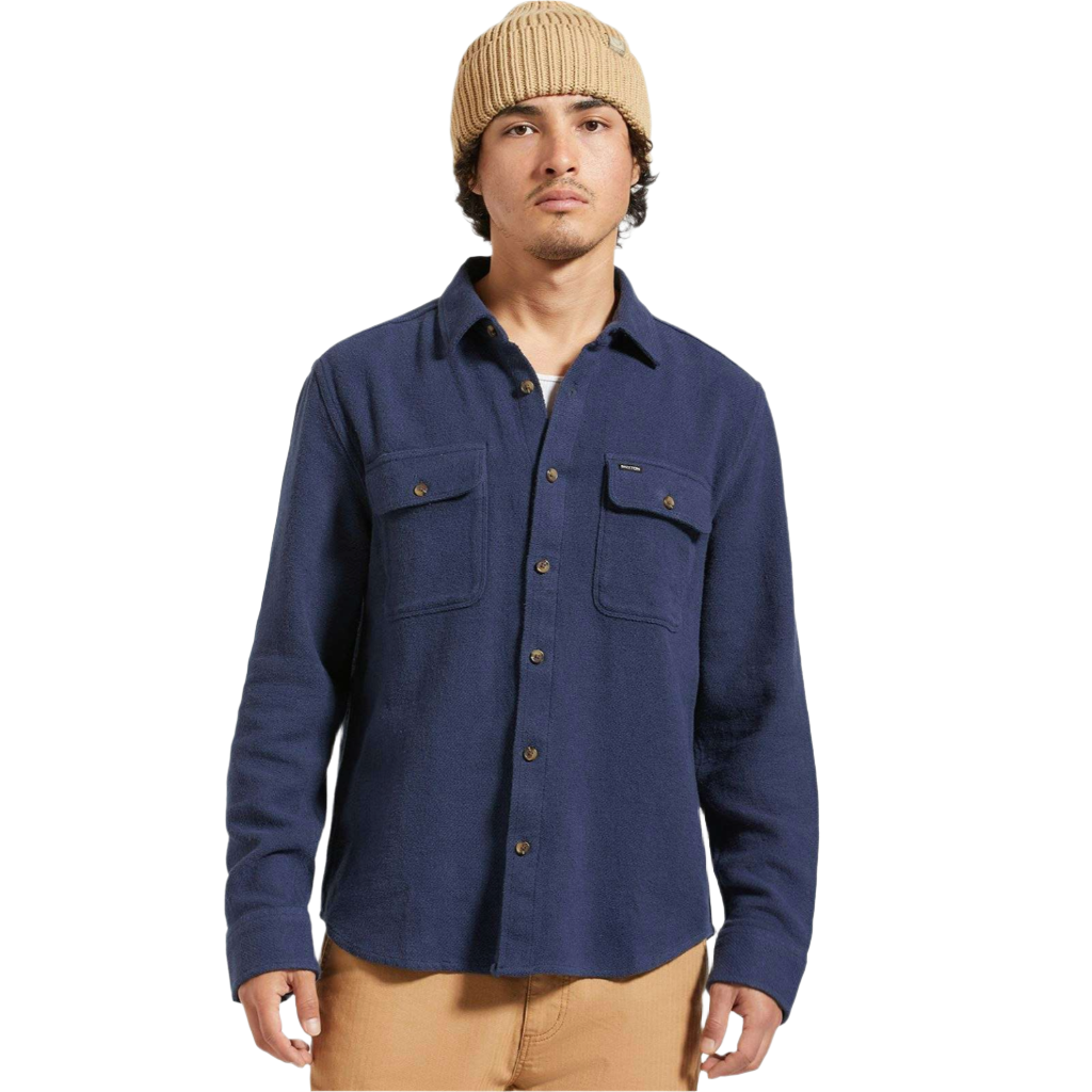 Bowery Textured Twill Overshirt Washed Navy