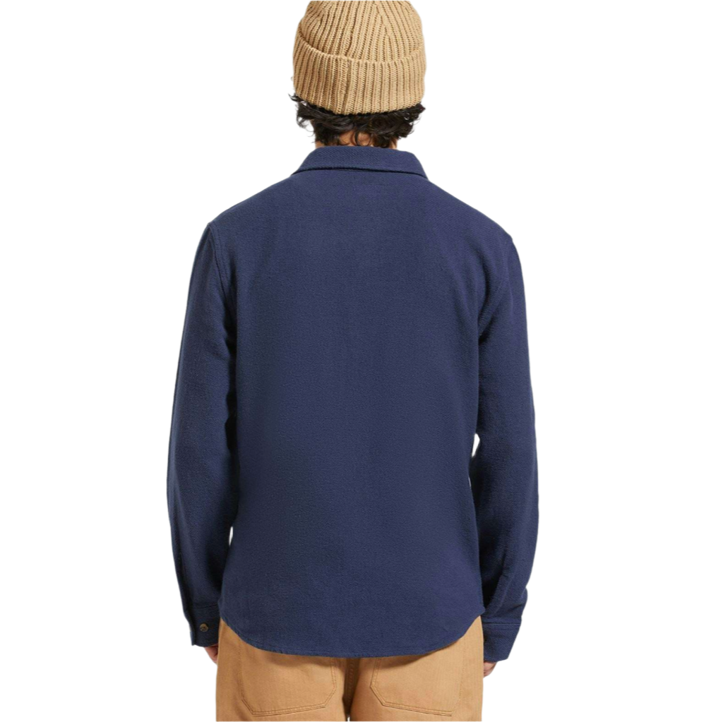 Bowery Textured Twill Overshirt Washed Navy
