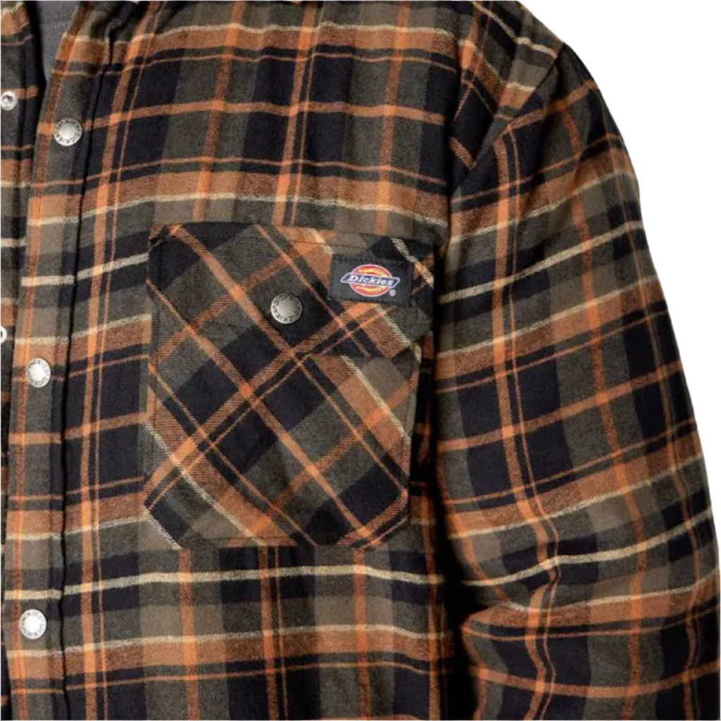 Sherpa Lined Flannel Shirt JKT Moss/Black Plaid