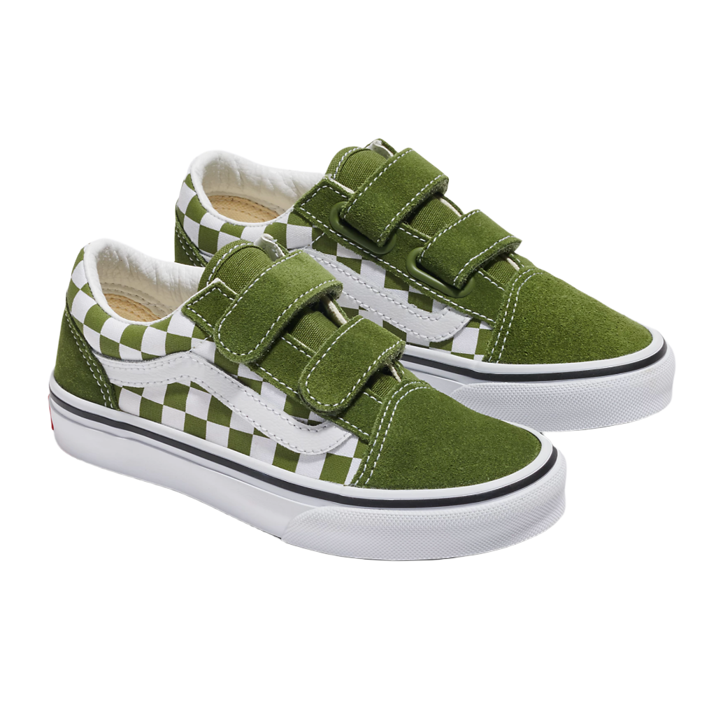 Vans Old Skool V Green Infant Vans VANS TODDLER OLD SKOOL VELCRO