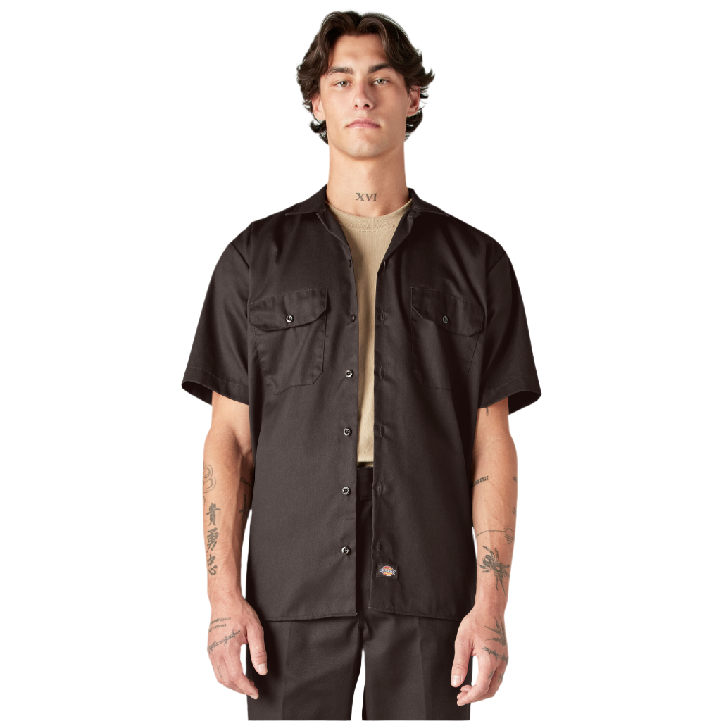 Dickies Men's Short Sleeve Work Shirt Dark Brown | 2XL Dickies Men's Short Sleeve Work Shirt Dark Brown | 2XL