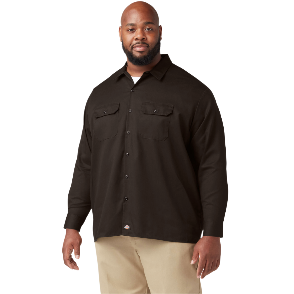 Long Sleeve Work Shirt Dark Brown